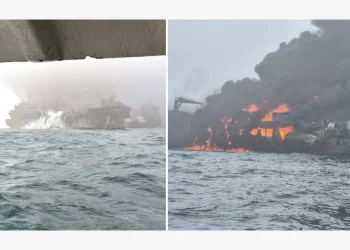 Le immagini delle due navi coinvolte nella collisione nel Regno Unito