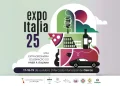 Grafica con la locandina del Expo Italia 2025 a Lisbona