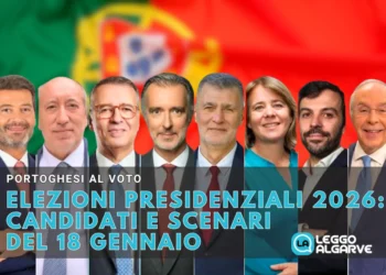 La cover dell'articolo dedicato alle Elezioni Presidenziali Portogallo 2026 dove sullo sfondo vi è la bandiera del Portogallo e in primo piano i volti dei candidati.