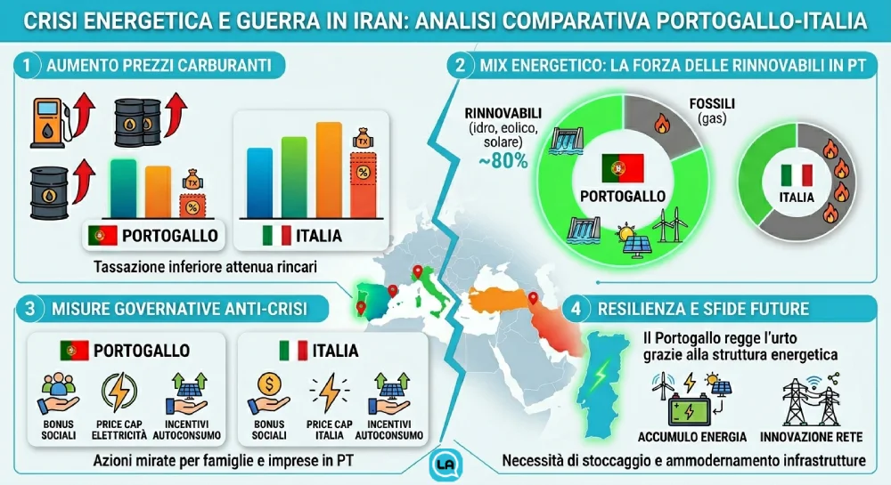 Infografica sulla crisi energetica in Portogallo.